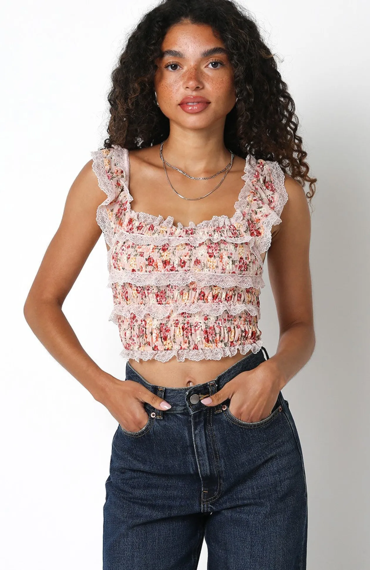 Marjorie Smocked Crop Top