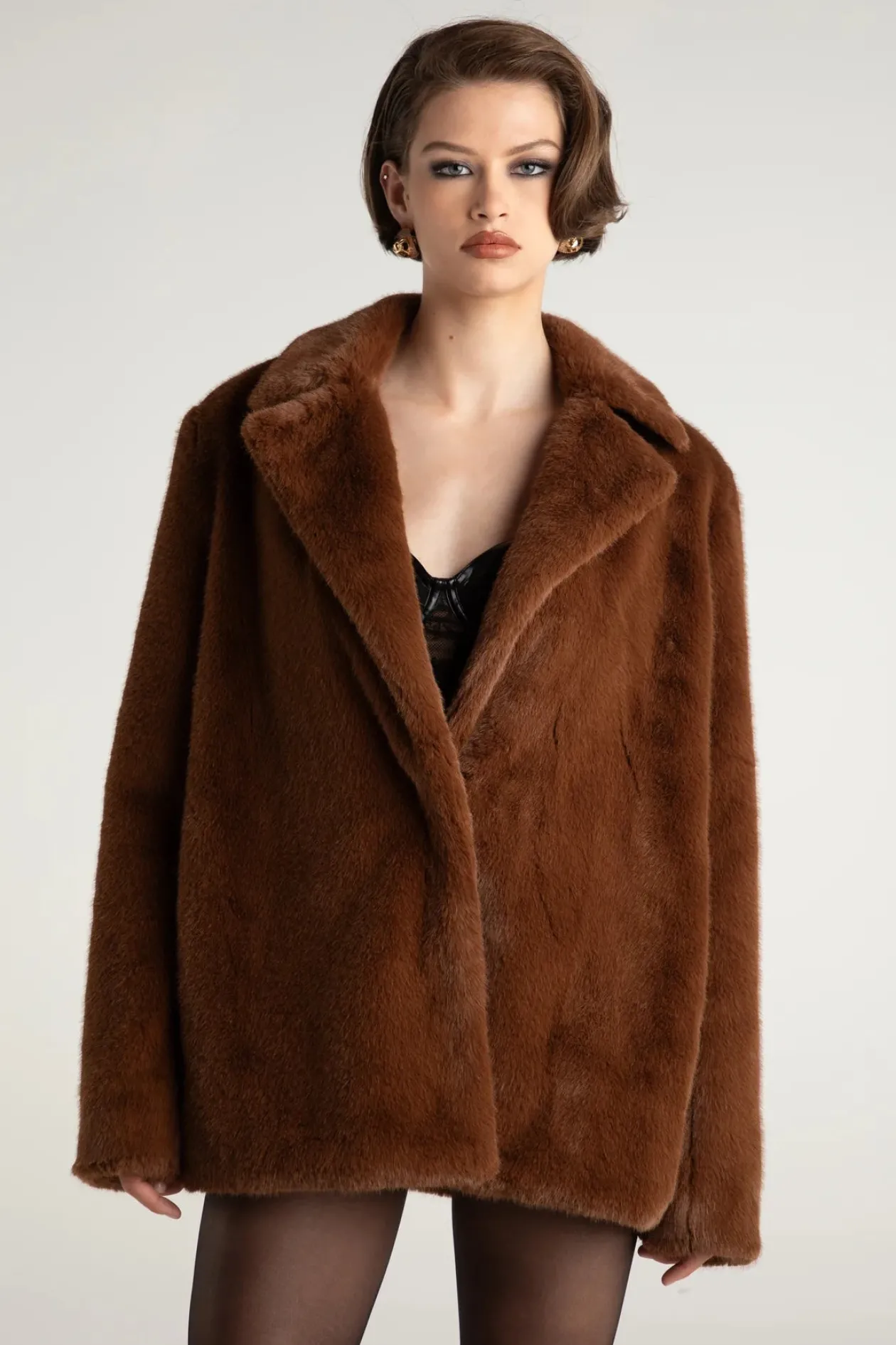 Nana Jacqueline Phoebe Fur Jacket in Brown