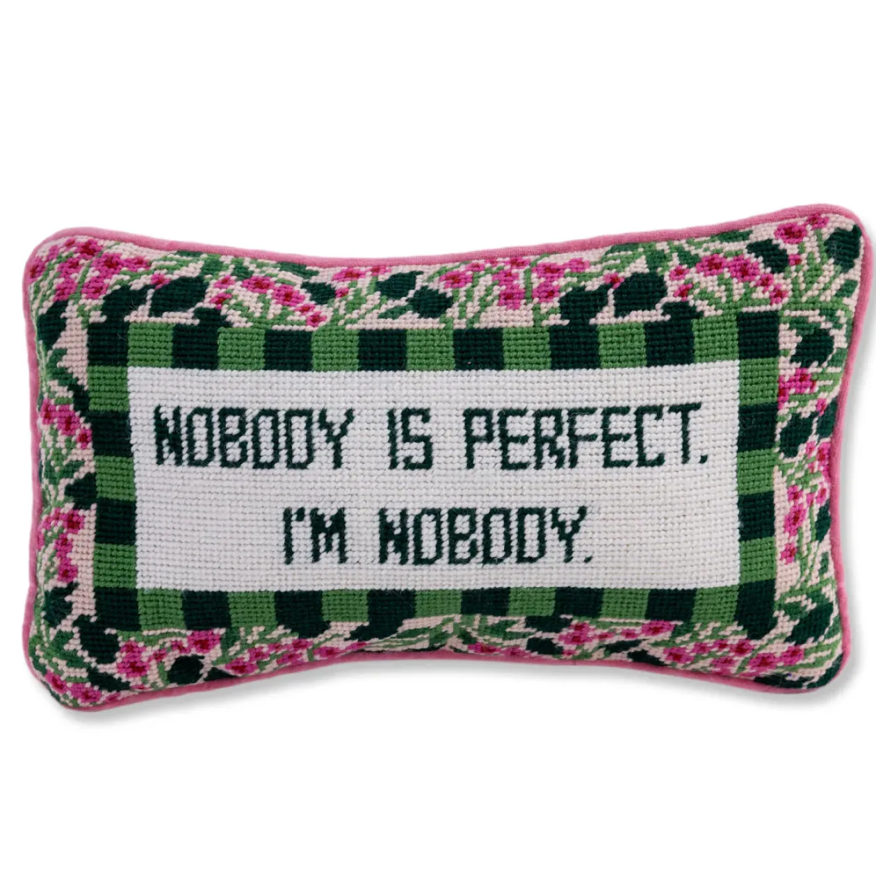 Nobody is Perfect Needlepoint Pillow