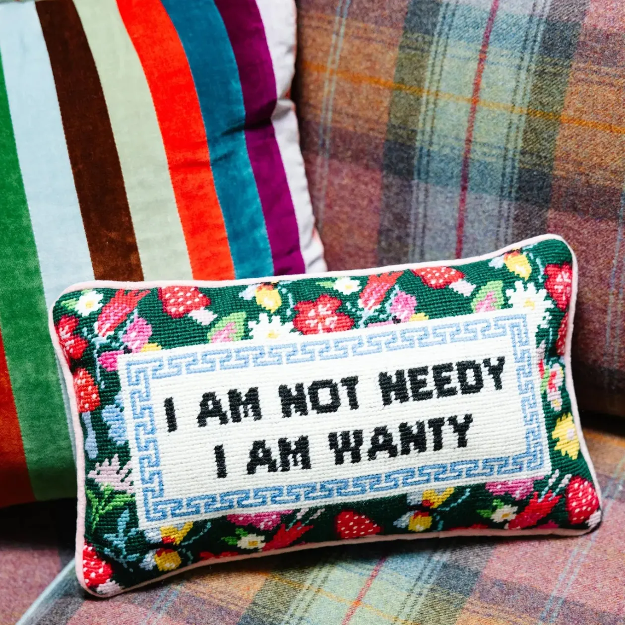 Not Needy Needlepoint Pillow