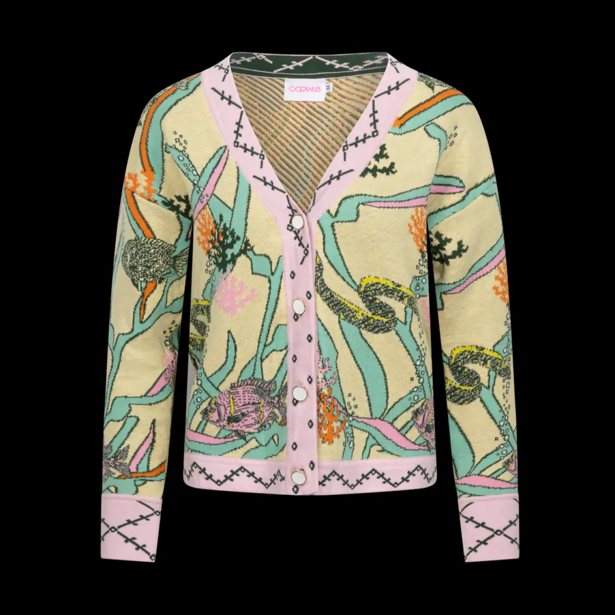 Oceanus Bonnie Cardigan in Yellow