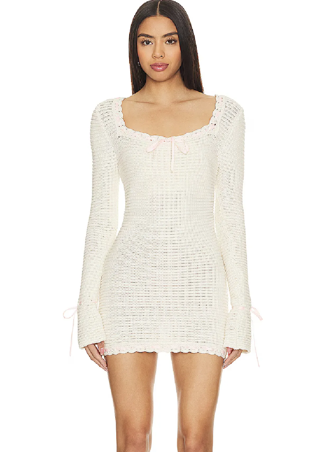 Olina Crochet Mini Dress