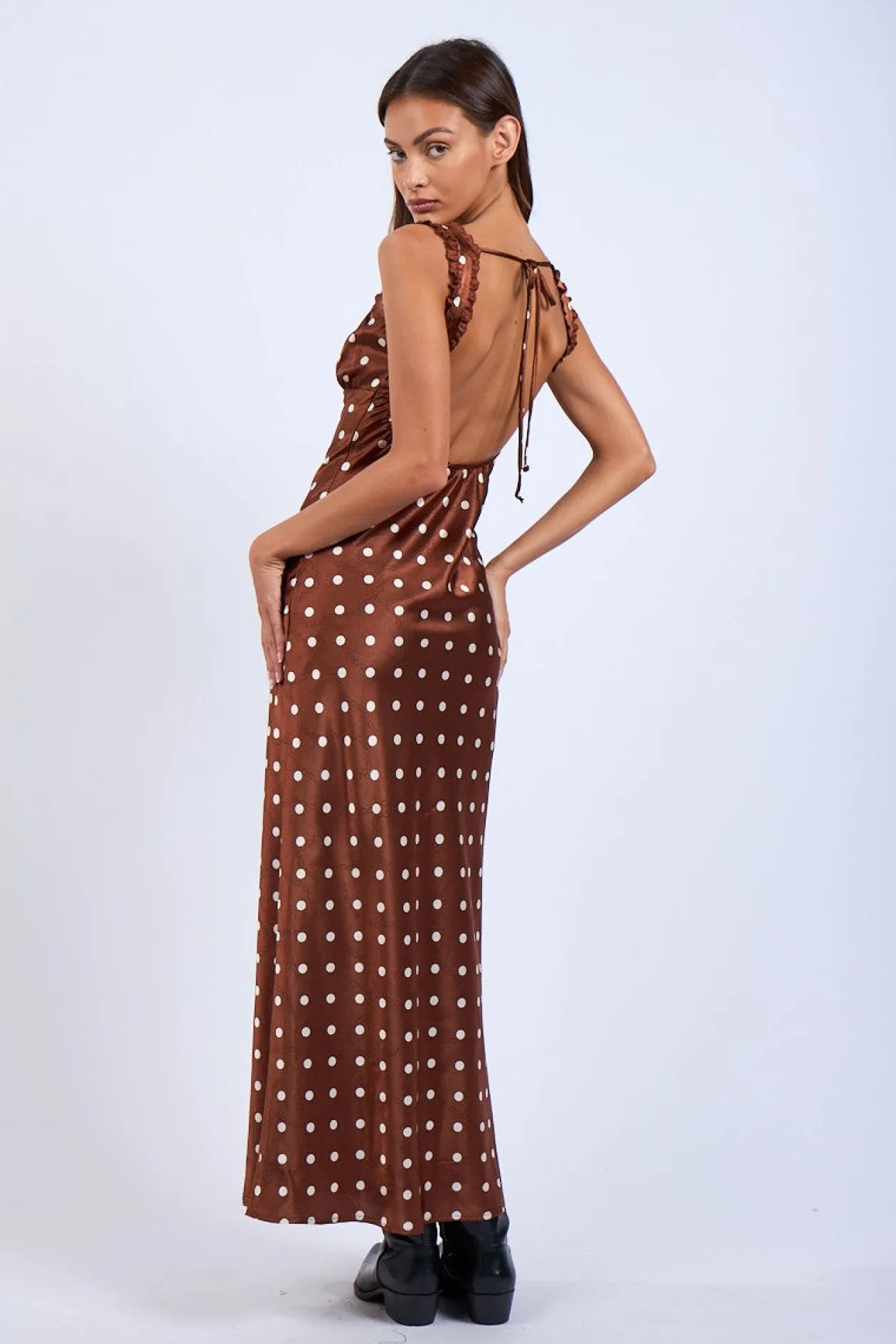 Olivia Satin Polka Dot Dress