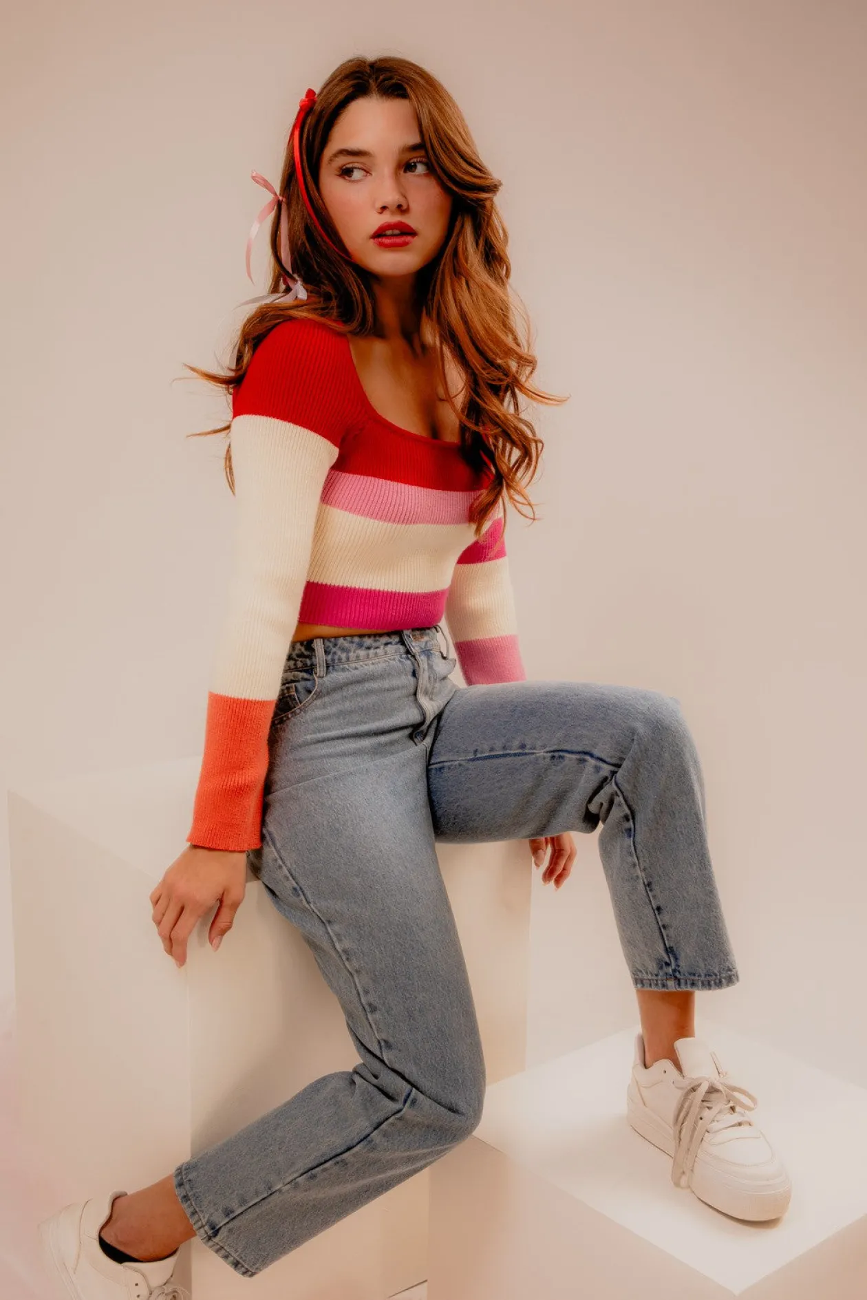 On Repeat Colorblock Stripe Knit Sweater