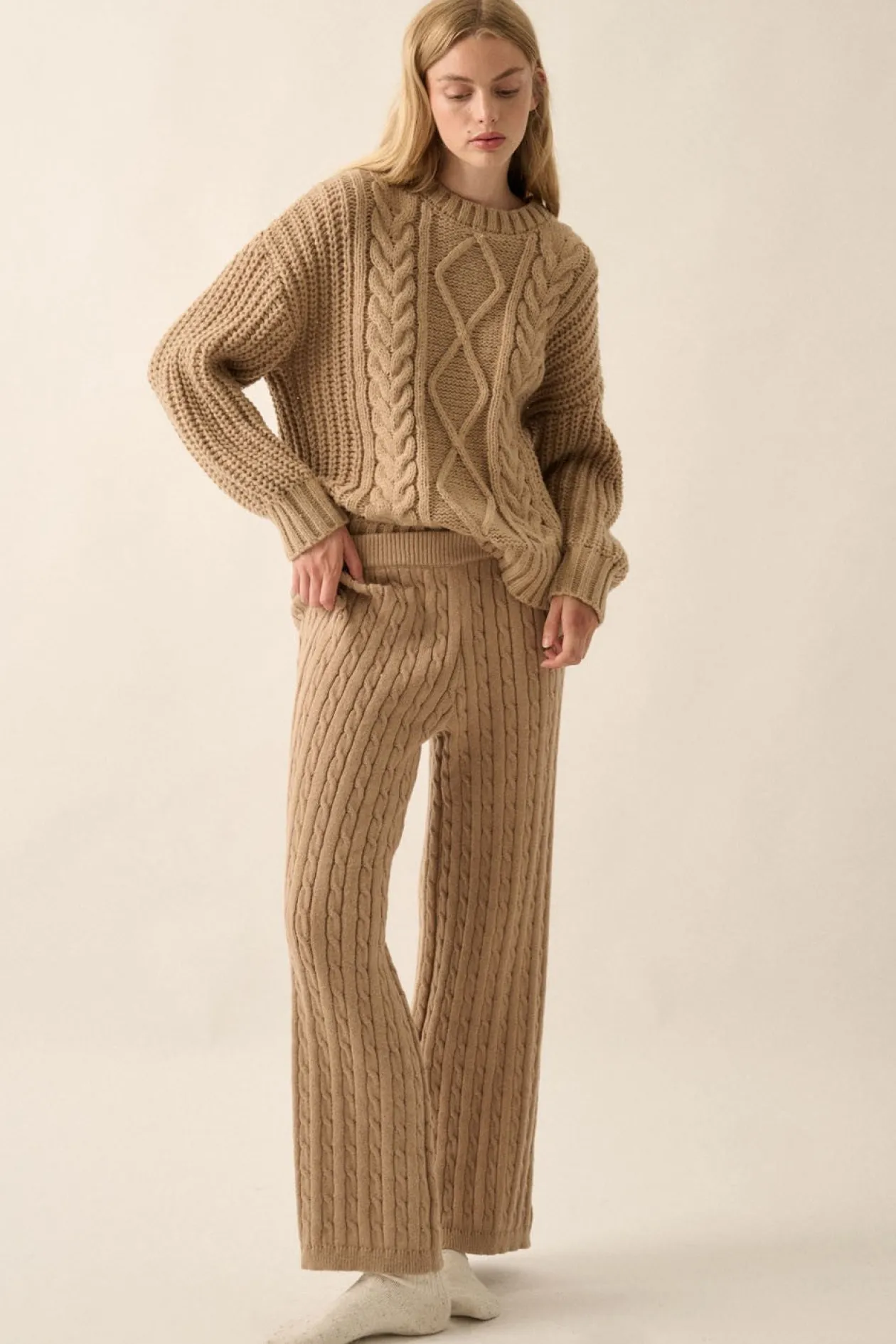 Overnight Oats Cableknit Sweater