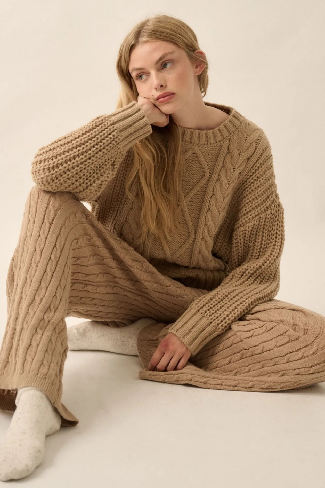 Overnight Oats Cableknit Sweater