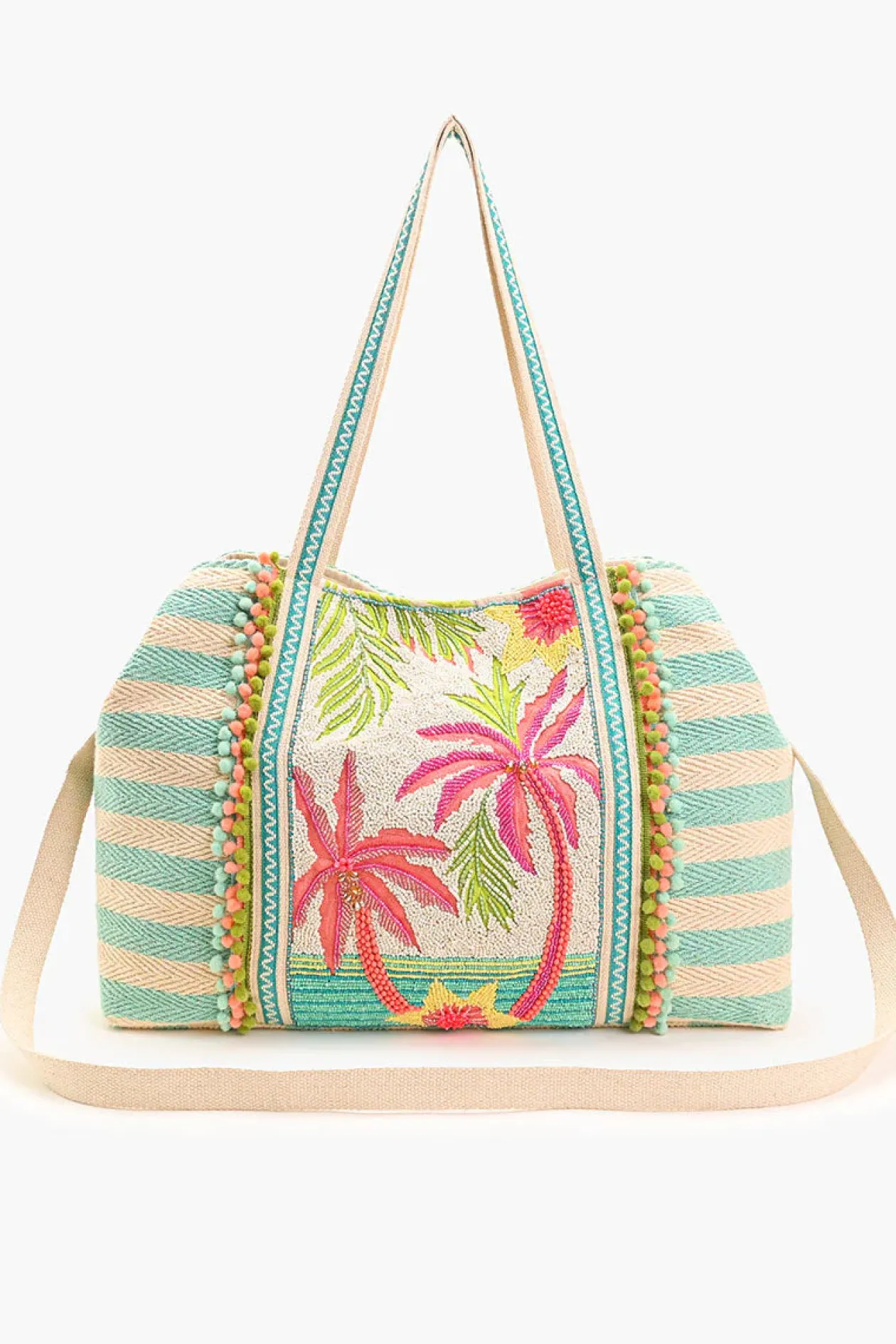 Palms Away Embellished Tote