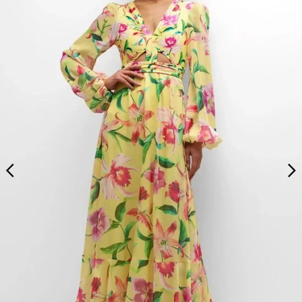 PatBo Laelia Cut Out Maxi Dress in Canary