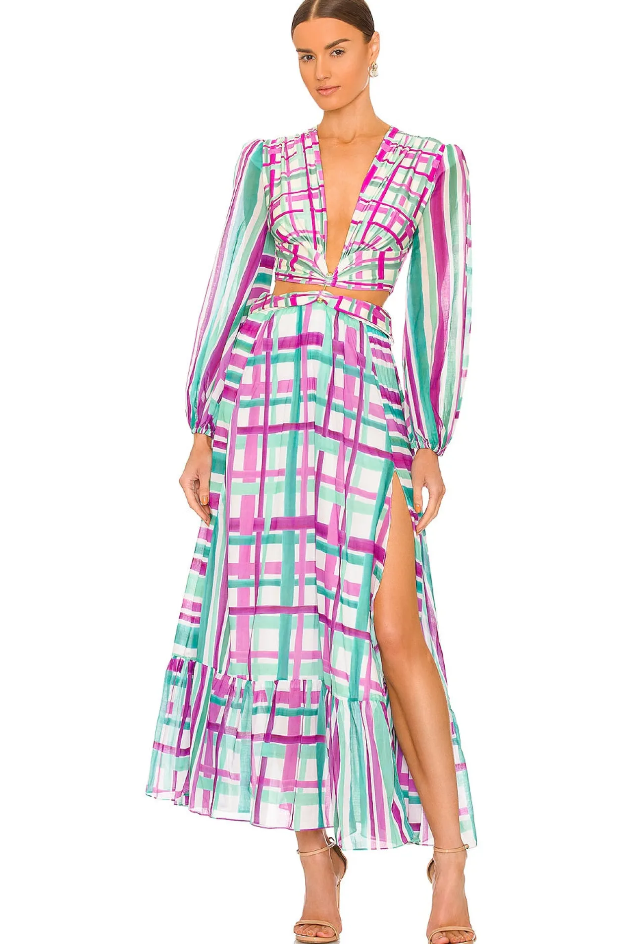 PatBo Riviera Plunge Cutout Dress