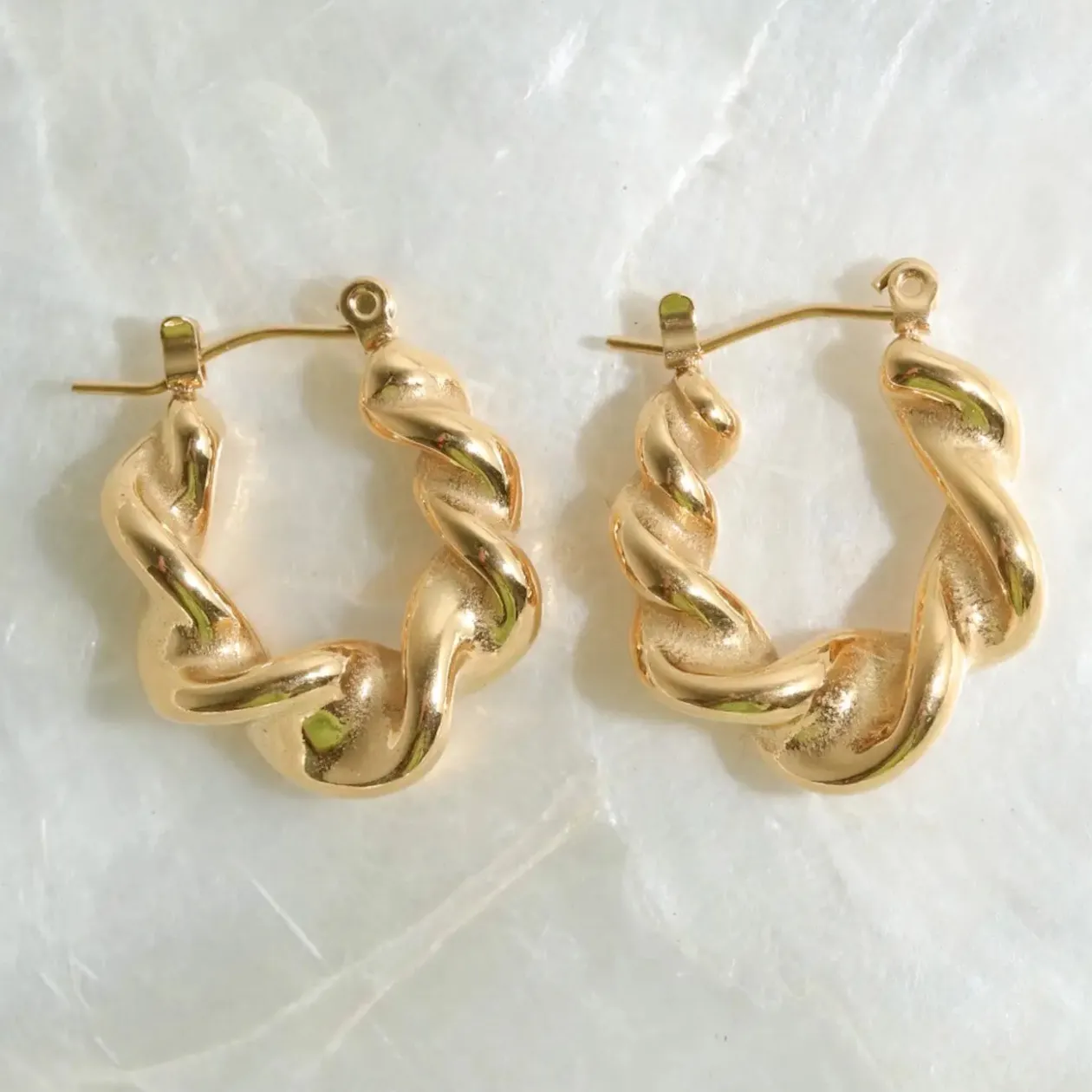 Portia Twisted Hoop Earrings