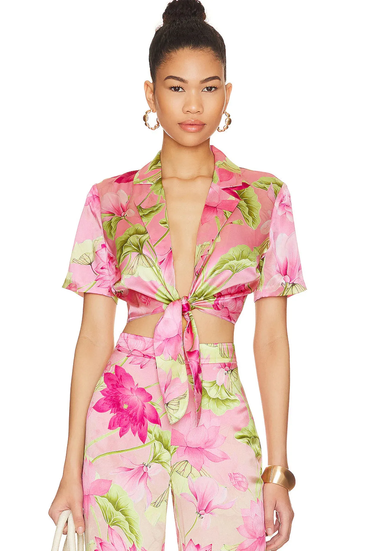 Ren Silk Top in Pink Lotus