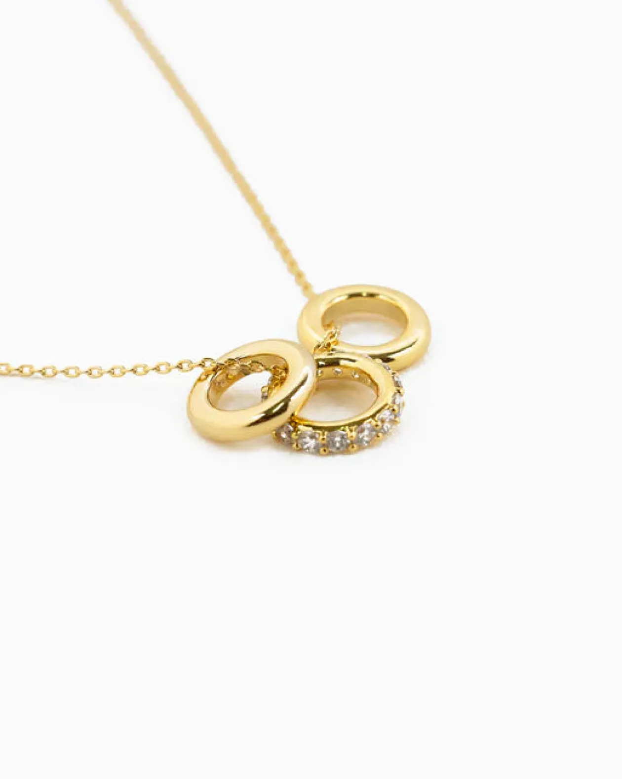 Ring Trio Charm Pendant Necklace