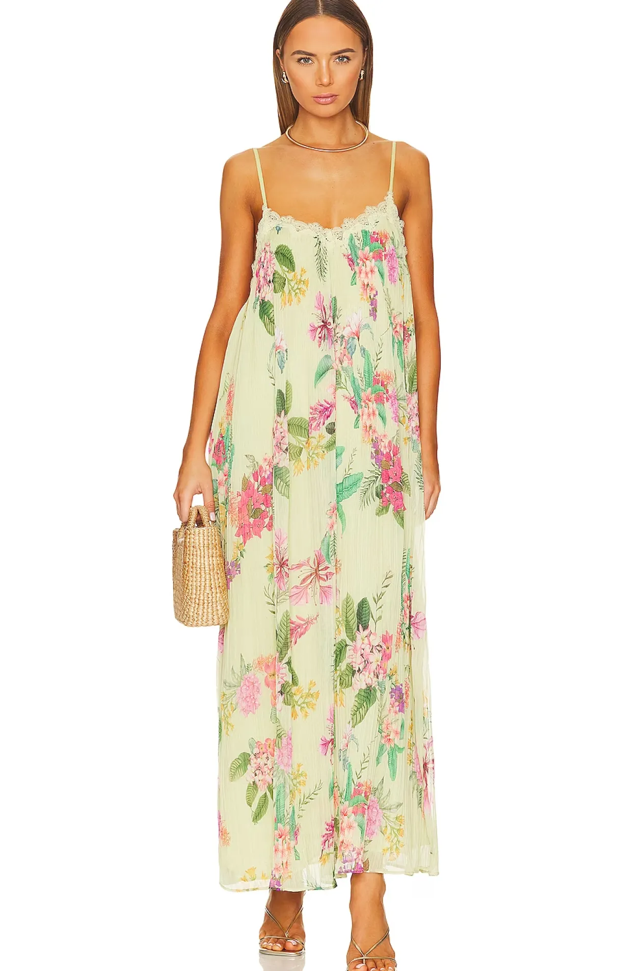 Rococo Sand Rue Maxi Dress in Lime Green