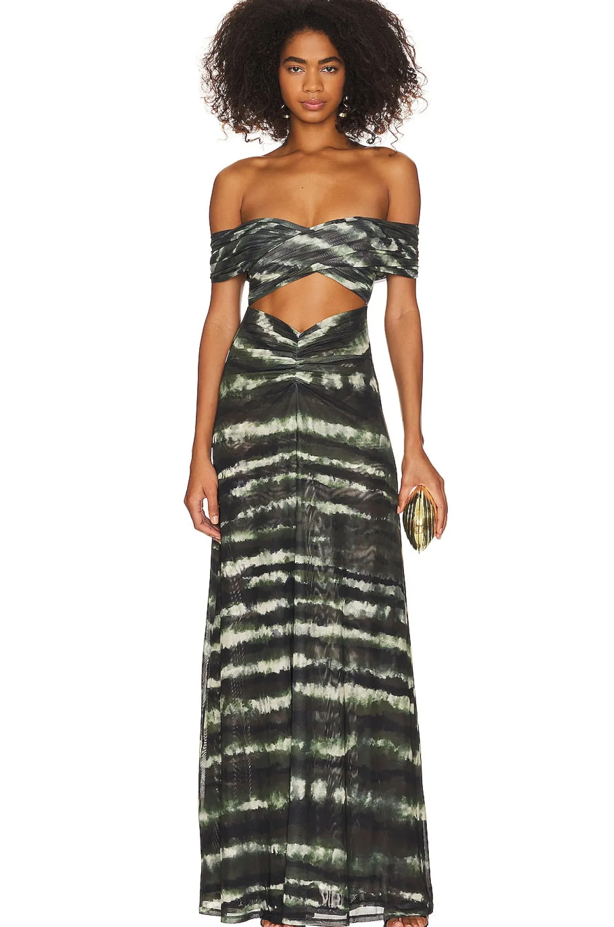 Ronny Kobo Beatriz Dress in Tie Dye Green