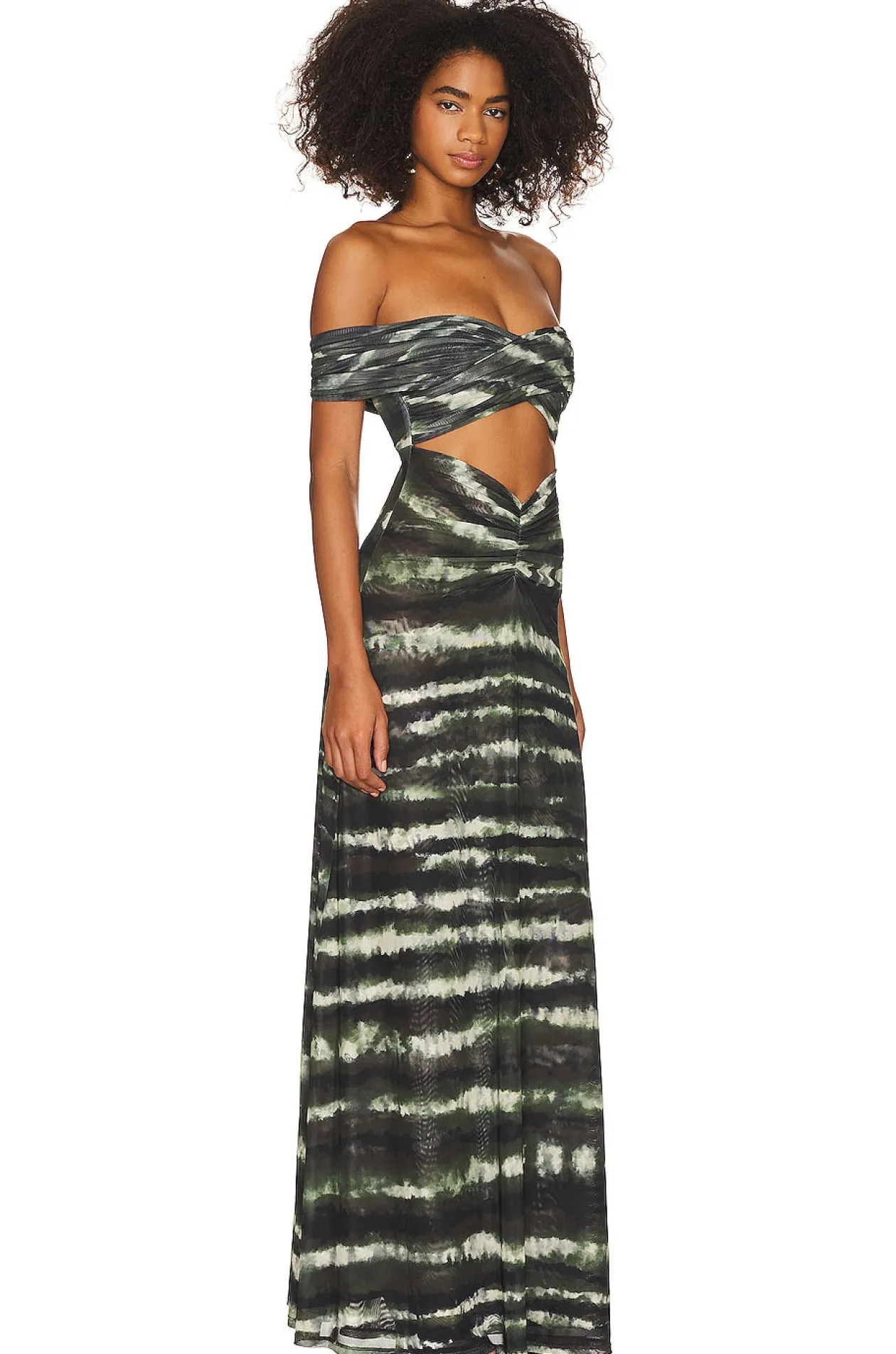 Ronny Kobo Beatriz Dress in Tie Dye Green