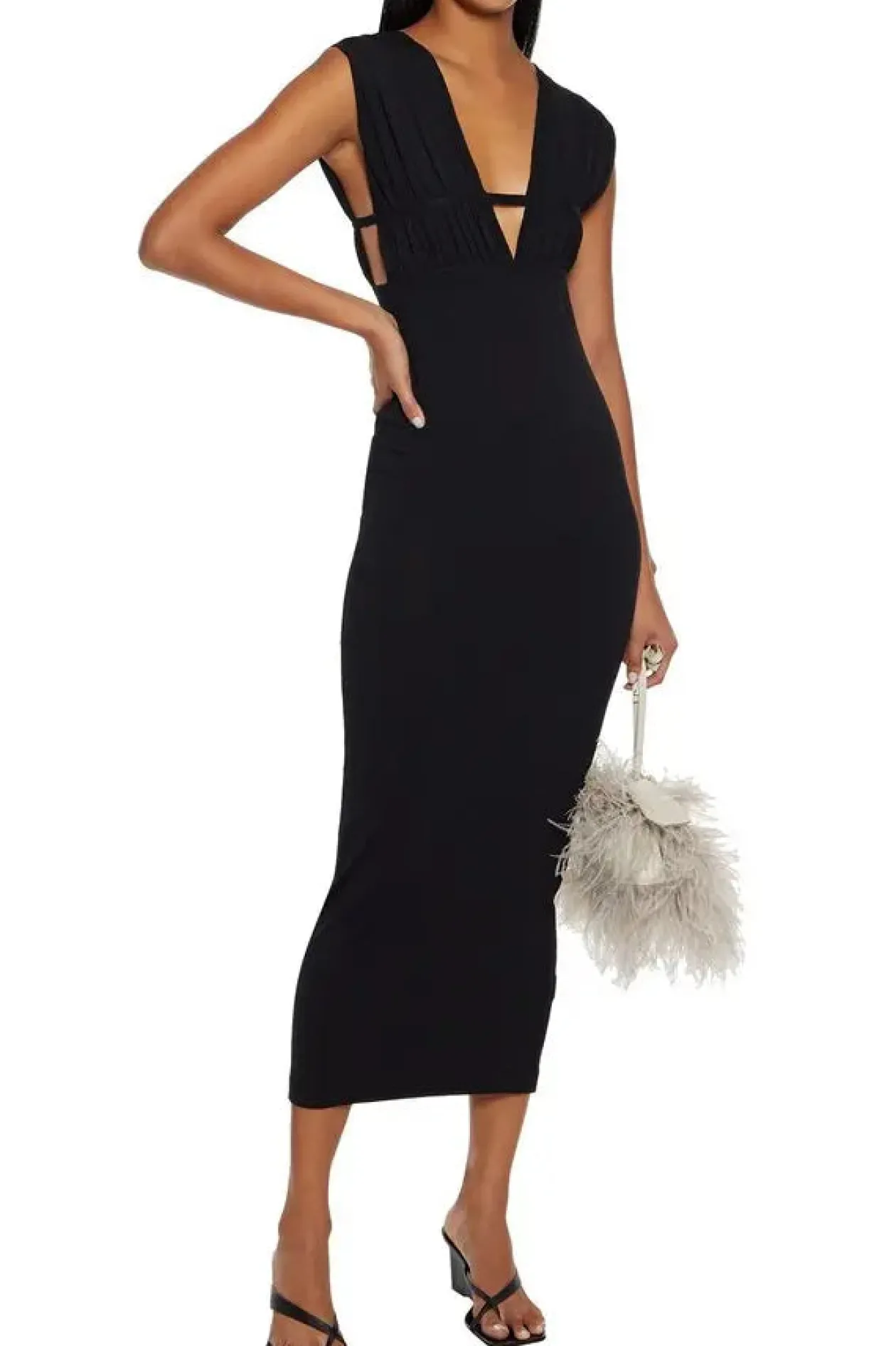 Ronny Kobo Knit Charlie Maxi Dress in Black