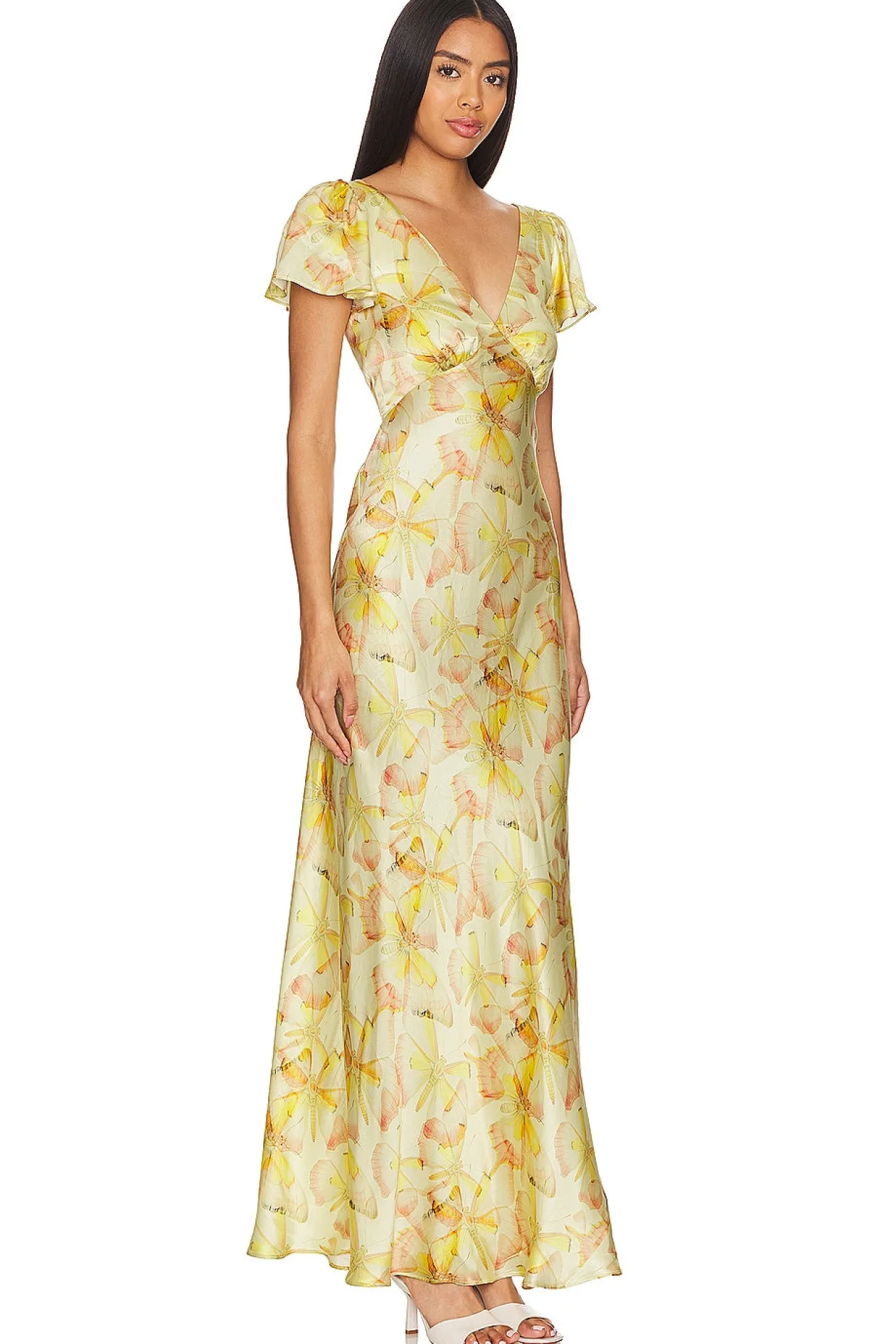 Selkie The Flutter Slip Dress in Sunshine Flight