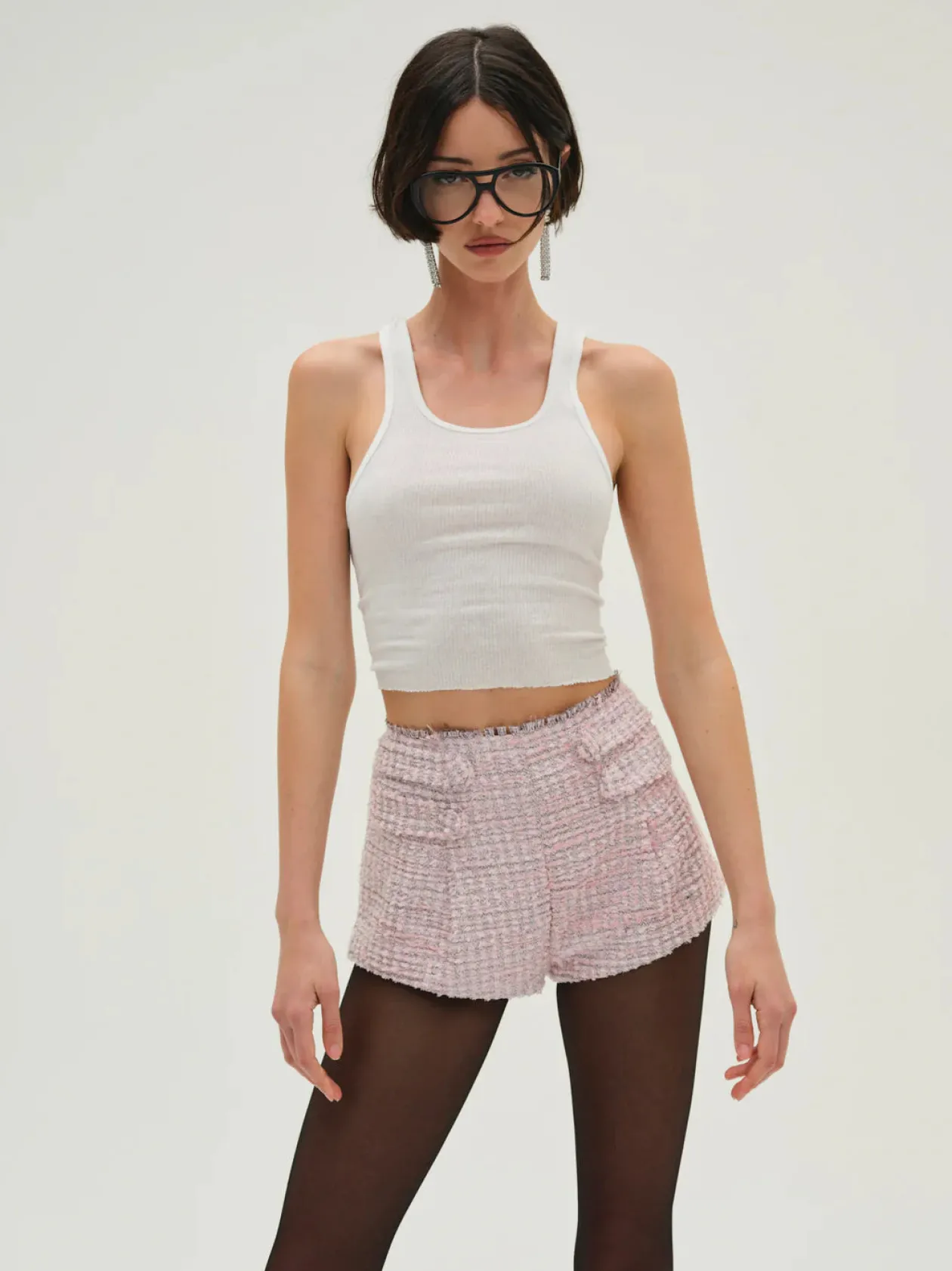 Strawberry Cream Tweed Shorts