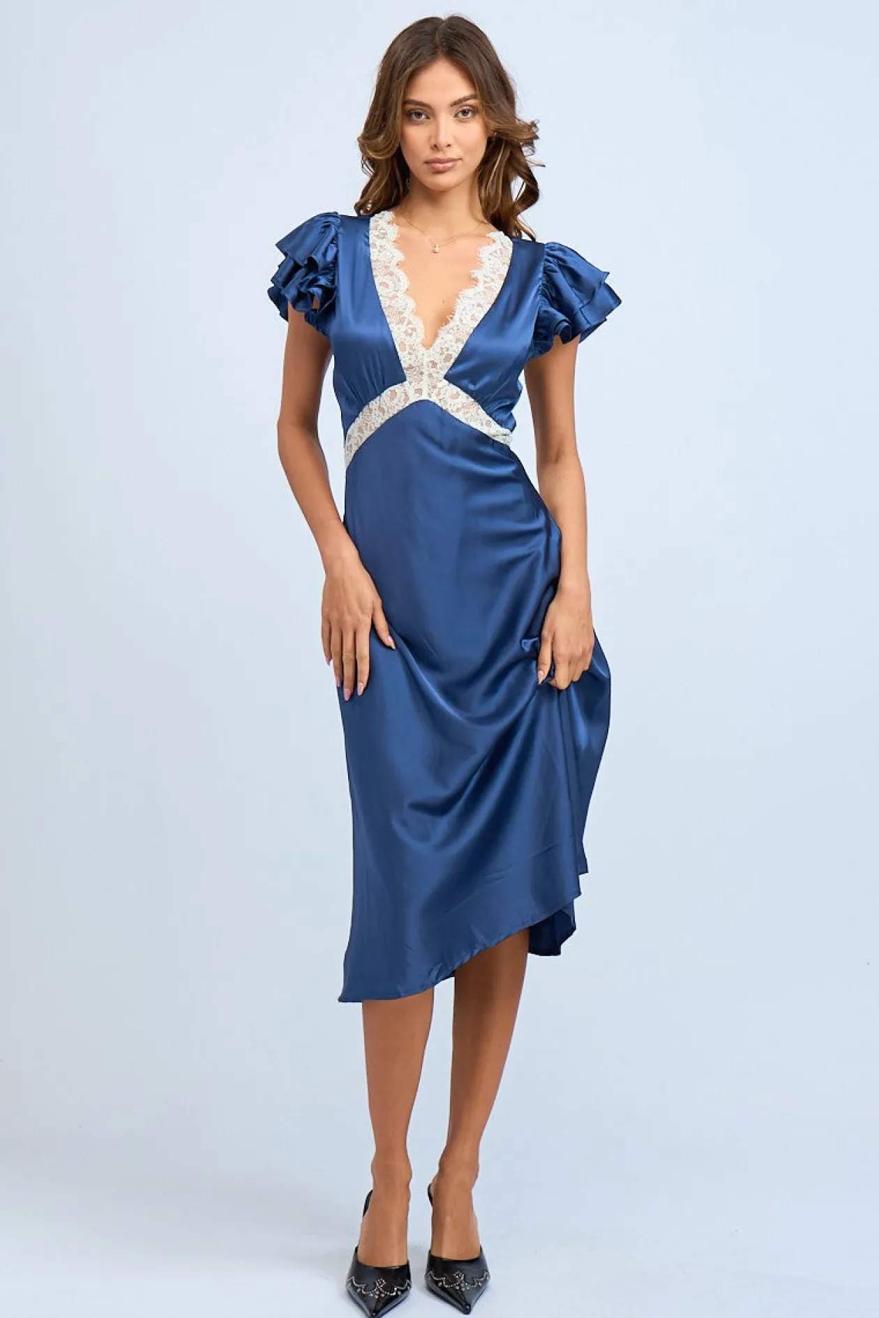 Sweet Melody Satin Midi Dress