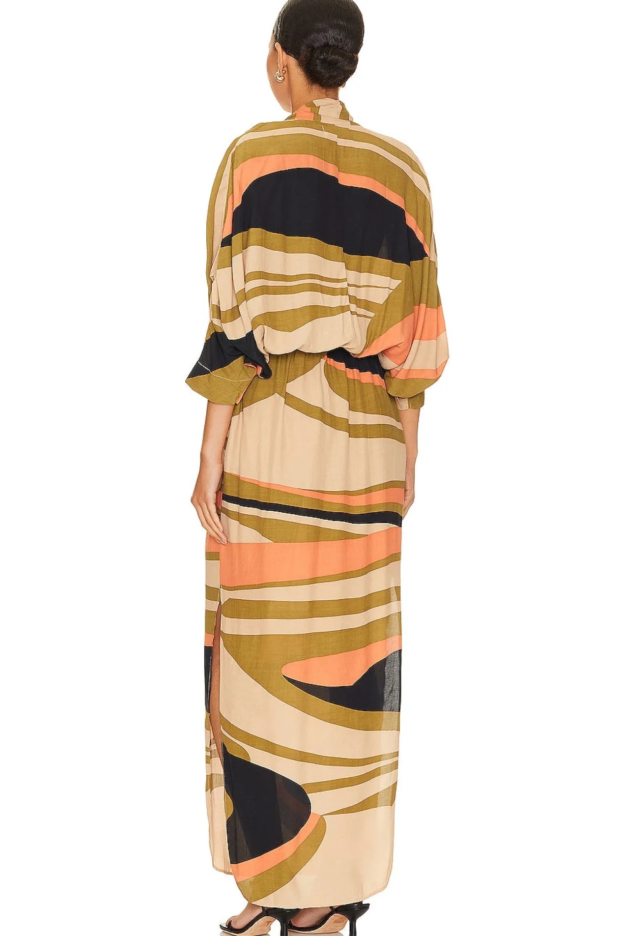 S/W/F Plunge Maxi Dress in Landmarks