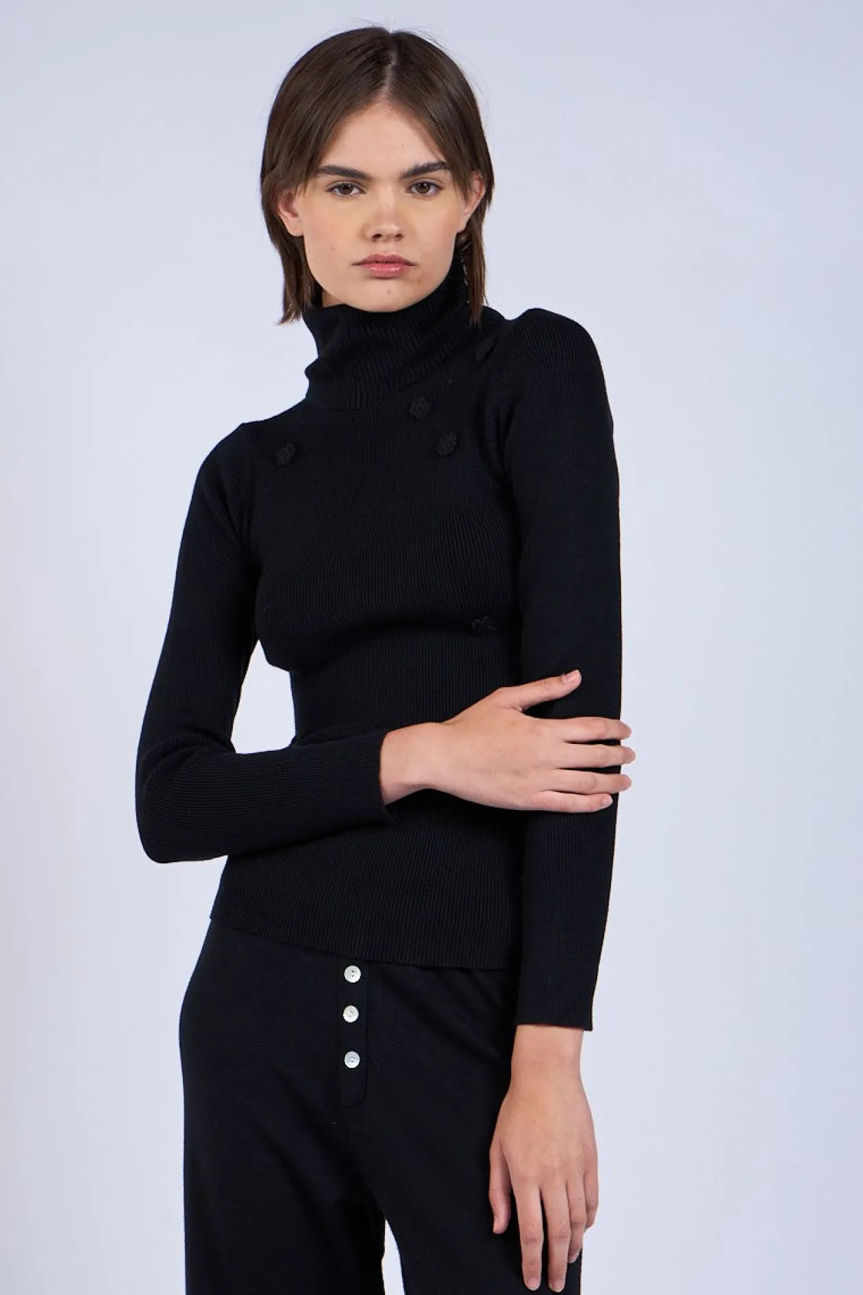 Tessa Flower Turtleneck