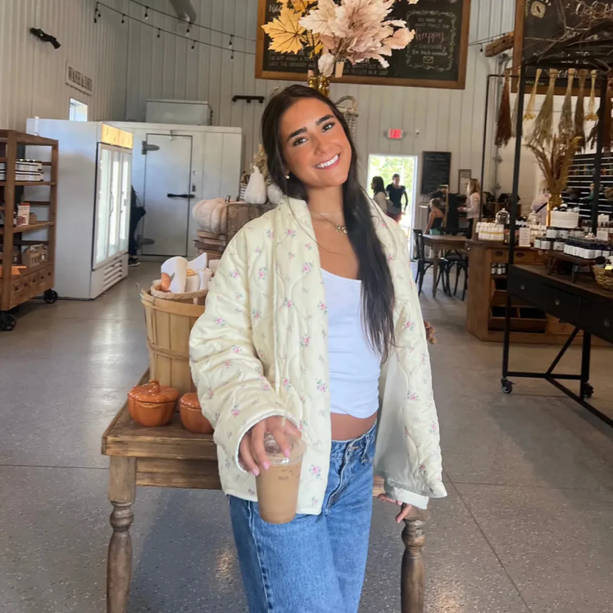 Vintage Flower Oversized Quilted Jacket