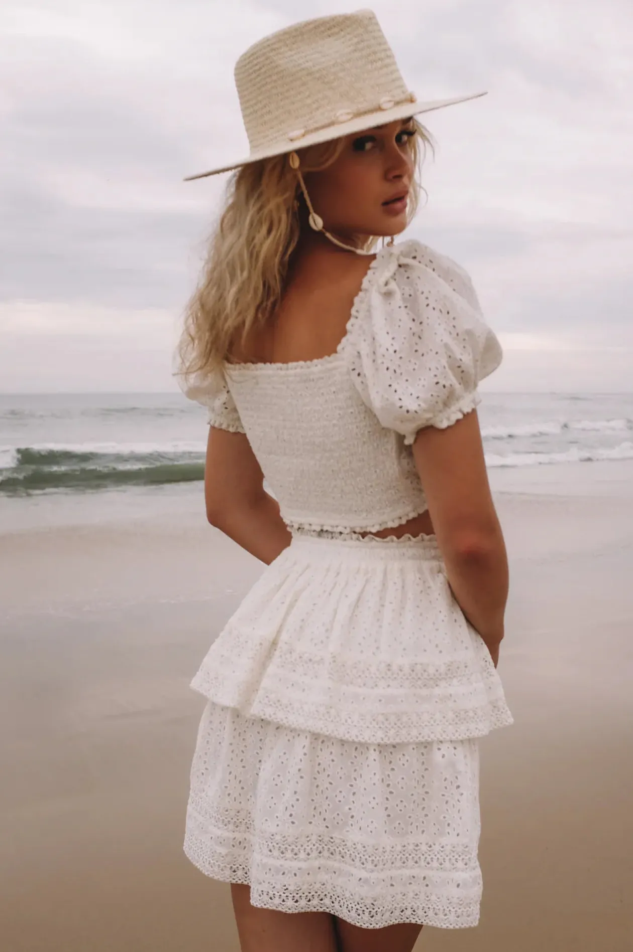 Winston White Samba Skirt in Antique Cream Eyelet